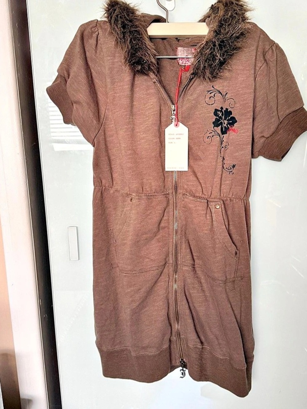 Brown Hooded Romper NWT